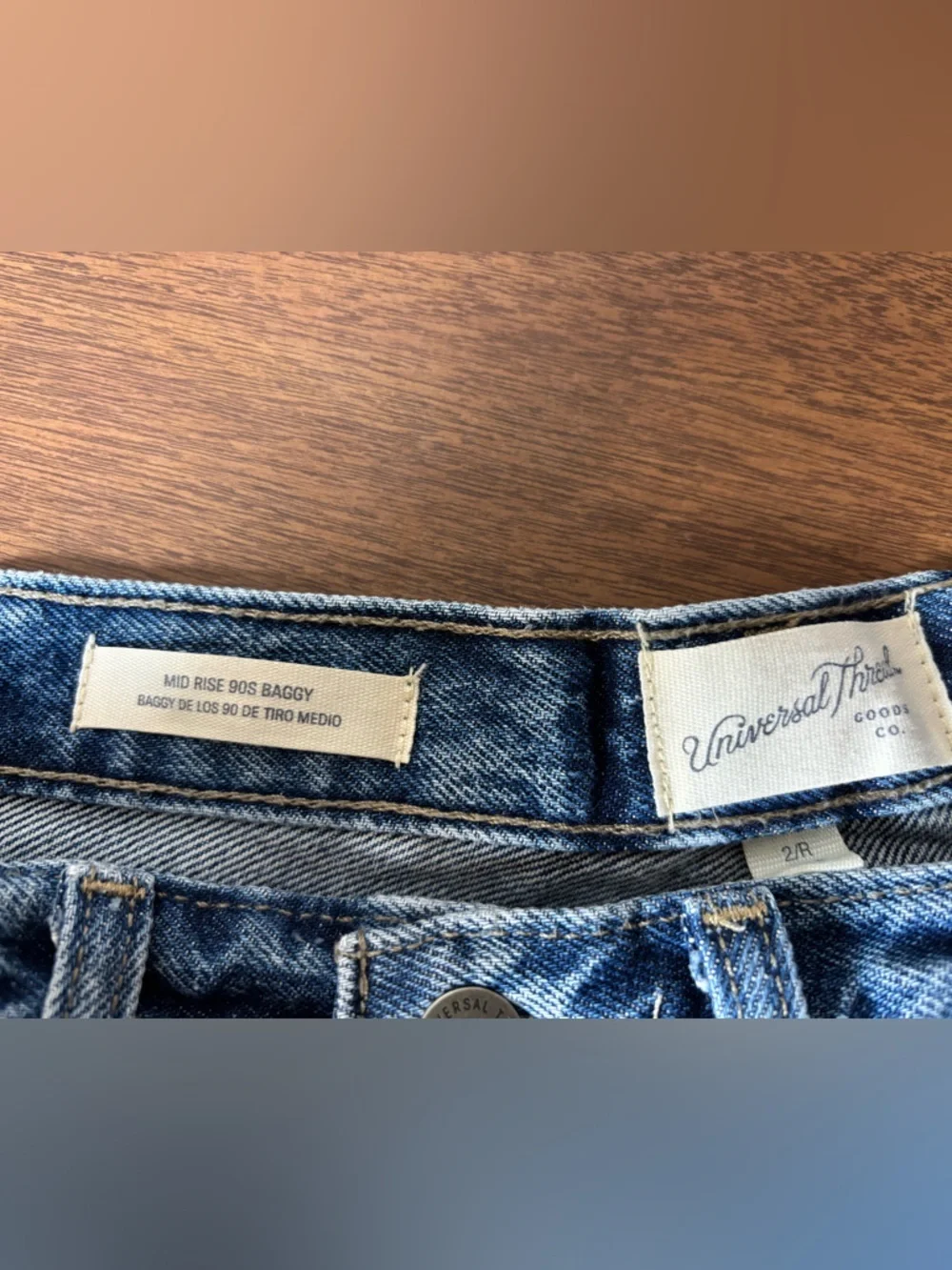 Universal Thread Blue Mid-Rise 90’s Baggy Distressed Denim Shorts